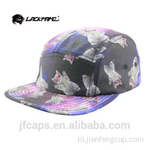 cetak kucing topi datar snapback hiphop warna-warni